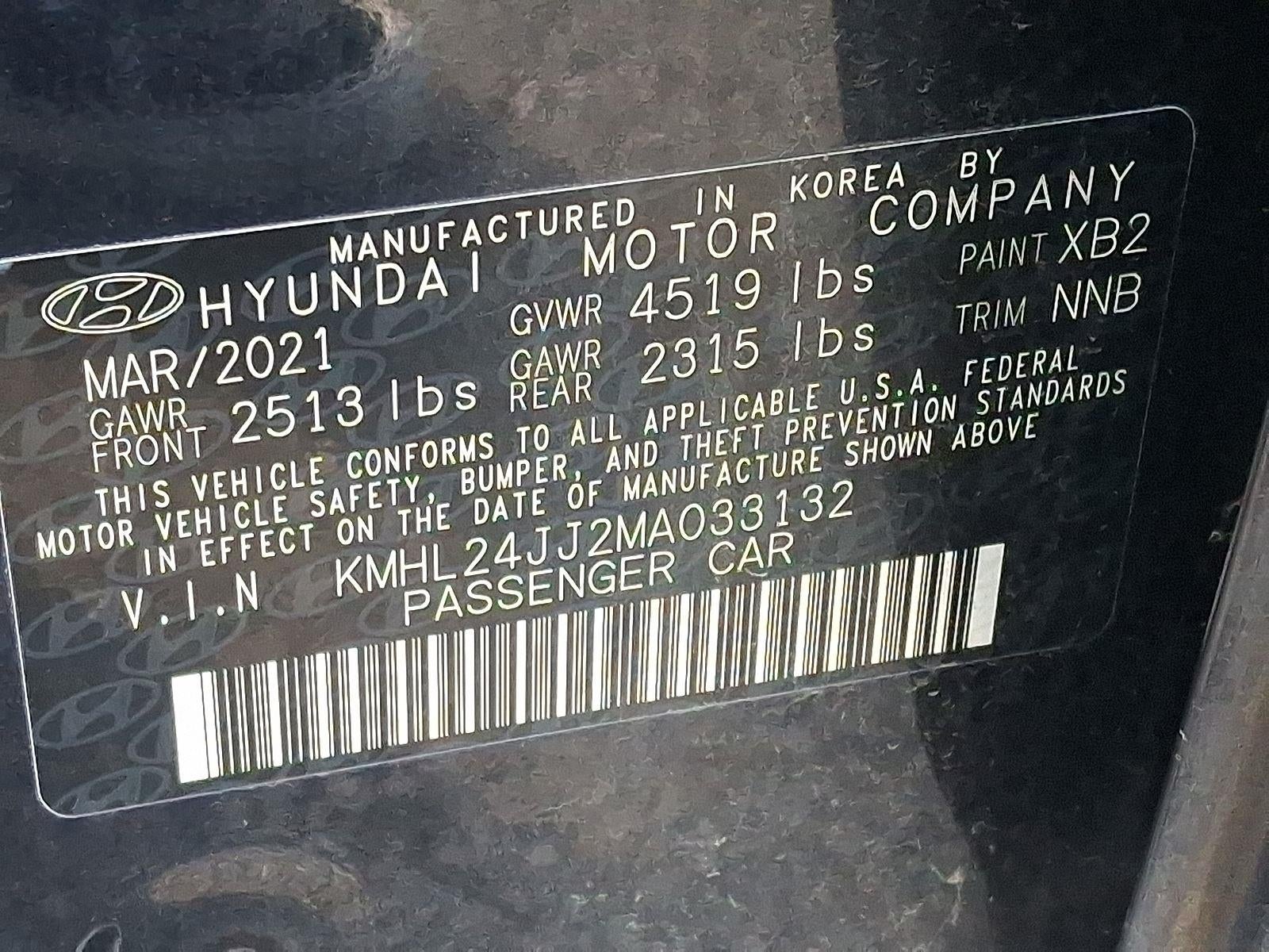 2021 Hyundai Sonata Hybrid Blue