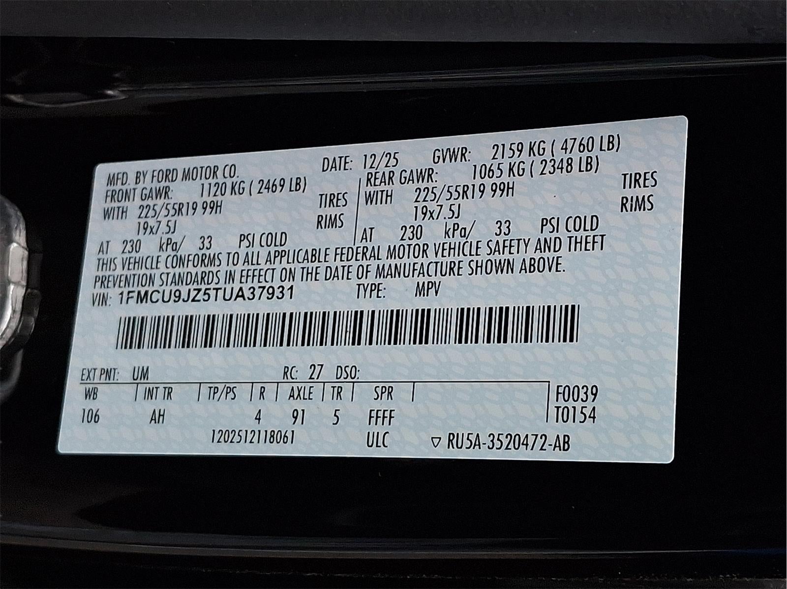 2026 Ford Escape Hybrid Platinum