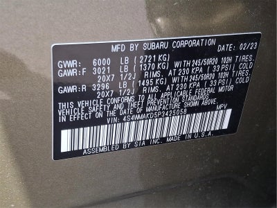 2023 Subaru Ascent Onyx Edition Limited